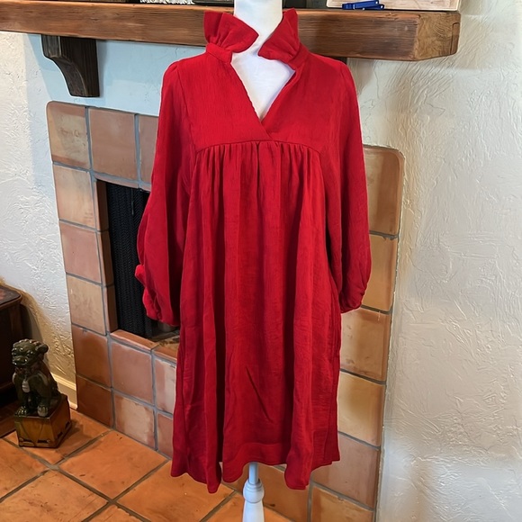 Emily McCarthy Red STELLA DRESS, size L - Picture 1 of 11